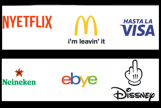 brands boycotting Russia, a creative edited the logos